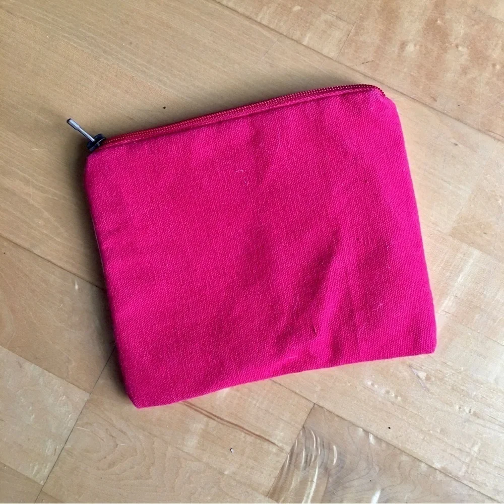 “Follow Your Heart” Cosmetic, Makeup, Travel Canvas Bag, Red, Ivory, Black
